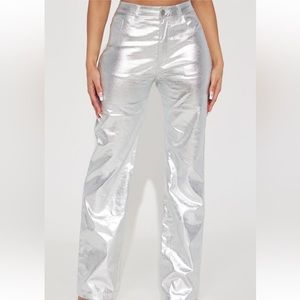 Fashion nova metallic pants